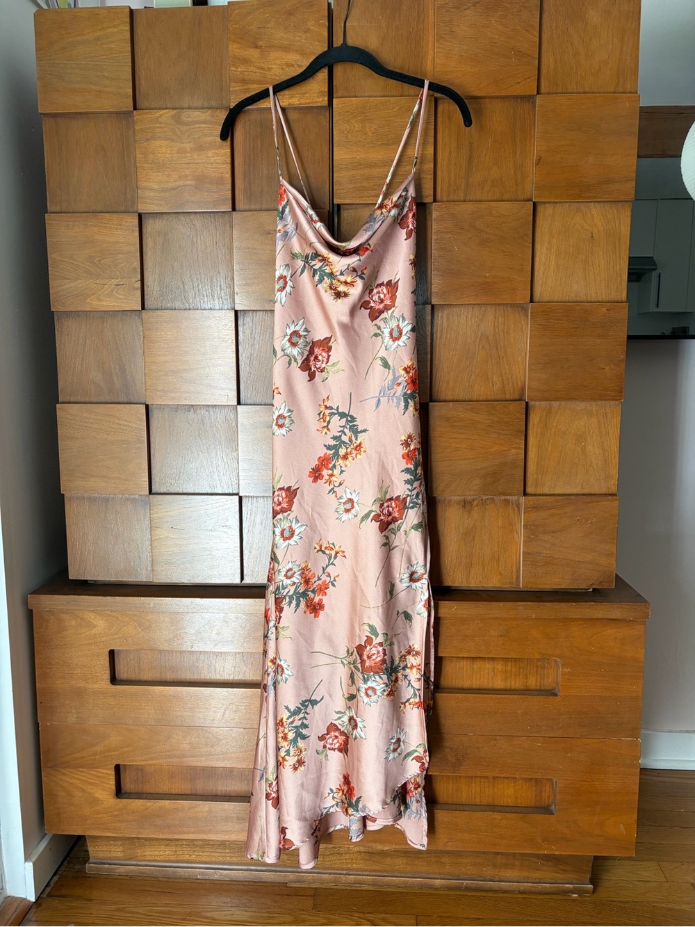 Astr Pink Floral Maxi Slip Dress